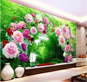 3Dルームの壁紙カスタムポー壁画花庭園廊下装飾絵画画像3D壁の壁画壁の壁紙3 5139279