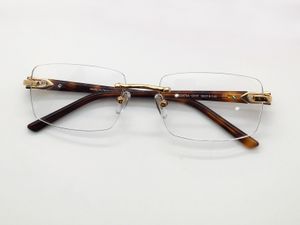 0287 Okulary bez krawędzi Occhiali złota okulary ramy Hawana Rama optyczna męskie okulary przeciwsłoneczne Ramki okulary z pudełkiem