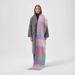 Scarves 2023 New Scarf Autumn and Winter Multicolor Thick Plaid Ac Men's Women's Same Length Thermal Shawl55dbhy6a 4QPWN