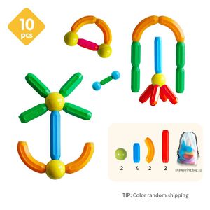 Romboss 10pcs manyetik mıknatıs çubuğu çubuk yapı taşları çocuklar için ayar oyuncakları Montessori Eğitim Çocukları Noel Hediyeleri 240110