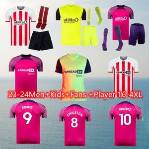 24 25 SUNDERLAND Camisas de futebol STEWART SIMMS AMAD ROBERTS 1990 CLARKE DAJAKU EMBLETON EVANS NIEN Camisa de futebol PRITCHARD 2023 2024 J.BENNETTE WRIGHT Mens Kids tops