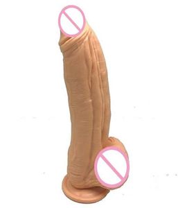 Nowe miąższ ogromne dildos Soft Artificial Penis Realistyczne dildos z ssącą kubek duży kutas sex zabawki dla kobiet lesbijki Produkt seksu x0503716963