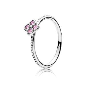 2024 Designer Pandoraring Dora's Band Rings Love Pink Oriental Flower Women's S925 Silver Ring