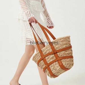 Shoulder Bags 2022 New seagrass pocket bottom shoulder bag casual mesh str women's bag large capacity beach bagblieberryeyes