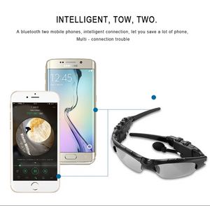 Nya solglasögon Bluetooth Headset Hörlurar Musik Earphone Camera Video för iPhone 5S 5C Samsung S3 S4 S5 Obs 3 PC -surfplatta