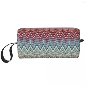 Cosmetic Bags Twin Peaks Geometric Zigzag Travel Bag Camouflage Patterns Toiletry Makeup Organizer Ladies Beauty Storage Dopp Kit