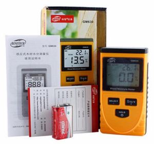 100 Original Digital Wood Moisture Meter Temperatur Fuktighet Tester Induktion Fukttestare LCD Display Hygromete5706445