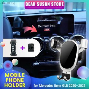 Cell Phone Mounts Holders Car Mobile Phone Holder for Mercedes Benz GLB X247 180 250 2020~2023 Air Vent Clip Tray Stand Support Accessories YQ240110