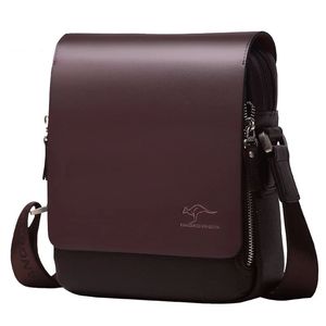 Kangaroo luksusowa marka Vintage Men Messenger Torby na skórzaną biznesową torbę na ramię Mężczyzna Brązowy Casual Teksywia 240110