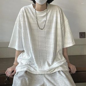 メンズTシャツ2024夏の光の豪華なファッションショートリーブの男性服の快適なカジュアルオールマッチルーズTシャツブティック