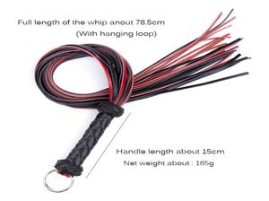 Genuine Leather Whips Fetish Bondage Lash Tools Spanking Paddle BDSM Whip Flogger Erotic Sex Toys For Couples Adult Games Y18100806073326