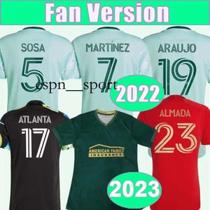 ESPNSport 2023 24 Atlanta United Mens FC Soccer Jerseys Wersja Martinez Sosa Araujo Barco Robinson Strona domowa 3. koszula piłkarska krótkie mundury dla dorosłych
