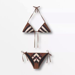 Klassisk rutig bikini Set Women's Swimsuit Two-Piece Sexy Summer Beach Outdoor Fashion Mini Swimsuit Luxury Designer Brand Clothing 240110