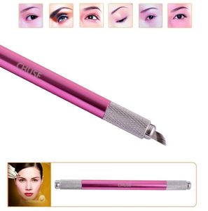 CHUSE Manual Cosmetic Pen Pink Tattoo Eyebrow Machines For Permanent Makeup Both Head Available5959534