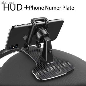 Cell Phone Mounts Holders HUD Car Dashboard Phone stand 360 Rotation Adjustable GPS Car Clips Holder Parking number for Mobile Phone car stand Support YQ240110