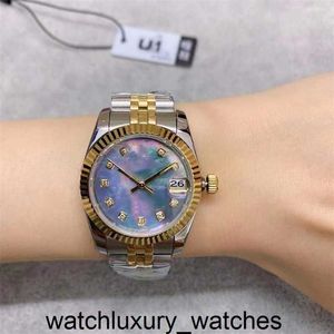 St9 Rolaxs 2024 Steel Two Tone Purple Sheel Diamond Dial 31mm Automatic Mechianical Ladies Wristwatches Jubilee Strap Sapphire Movement Womens Watches