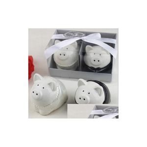 Other Festive & Party Supplies Black And White Color Pig Bride Groom Salt Pepper Shakers 50Set/Lot Wedding Favor Bridal Shower Drop De Dhpaq