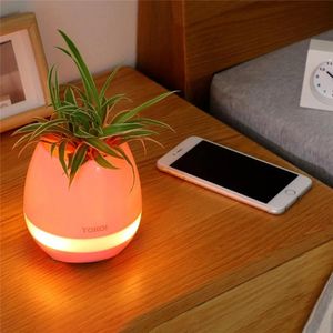 Speakers Waterproof Music Bonsai Flower Pot Wireless Bluetooth Speaker Night Light Lamp Music Bluetooth Speaker for Mobile Phone