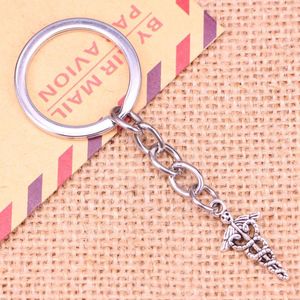 Klasyna 20pcs moda brelok 23x11 mm Caduceus symbol MD wisiorki DIY MĘŻCZYZNA KLUCZOWANA KLUCZOWA SAMO