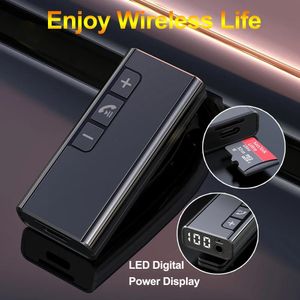 Connectors New Bluetooth Adapter Wireless Car Bluetooth Receiver 3.5mm Auxiliary Digital Display Audio Receiver for TF Card