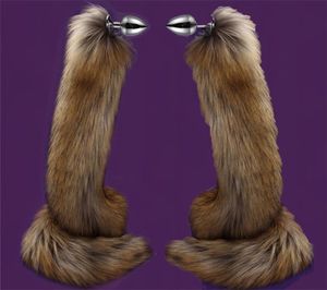 78cm Super Long Fox Tail Anal Plug Faux Fur Tail Metal Butt Plug Cosplay Role Adult Novelty Anal Beads Sex Toys For Man Women 21048819486