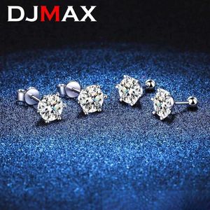 Stud DJAMX 0.2-2ct Moissanite Diamond Stud Earrings for Women Orginal 925 Sterling Silver Screw Lady's Moissanite Earring New 2023 YQ240110