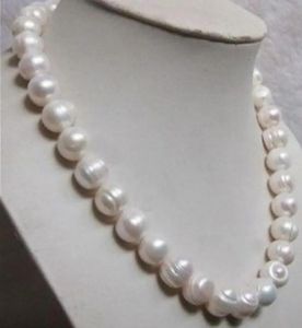 Halsband mode smycken gratis frakt vacker 910 mm vit akoya barock pärlhalsband 18 
