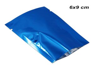 200 peças 6x9 cm azul aberto superior folha de alumínio alimentos sacos de armazenamento de longo prazo vácuo calor selável bolsas mylar folha de mylar snack pack4723774