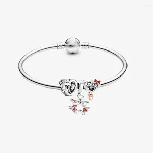 Charm Bracelets 925 Sterling Silver Heart-Shaped Mom Bracelet Fits Original European Brand Bangle DIY Jewelry Suitable For Momen Gifts