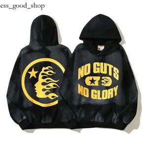 Homens Hellstar Hoodie Wnter No Guts Glory Hoodie Homens Mulheres Amarelo Impresso Lavagem Pulôver Manga Longa Fleece Moletons Hellstar Tracksuit 204