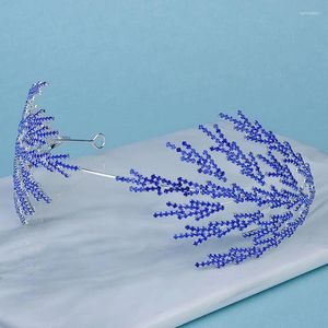 Fermagli per capelli SLBRIDAL Fatti a mano Stile INS Strass di cristallo Tiara da sposa Fascia per capelli Accessori per corone da sposa Accessori per damigelle d'onore