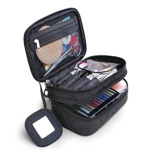 Brushes Double Layer Travel Makeup Bag Organizer Oxford Women Cosmetic Bag Waterproof Brand Beauty Brushes