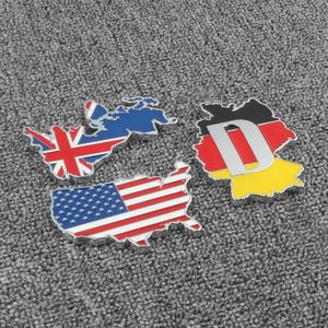 3D Metall USA DEUTSCHLAND UK Nationalflagge Emblem Abzeichen Auto Karosserie Kofferraum Kotflügel Geändert Aufkleber Aufkleber Styling Auto Motor Zubehör