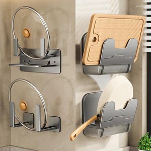 Kitchen Storage Pot Lid Rack Wall-mounted No-hole Put Pots And Pans Vegetable Boards Tabletops Placing Racks