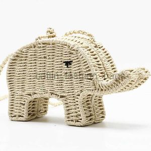 Schoudertassen Cartoon Olifant str Handtas Chique damesschoudertas strand geweven Mini Schattig Casual Crossbody Pursecatlin_fashion_bags