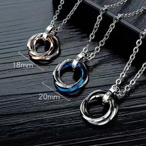 2024 New Jewelry Three-ring necklace High-end exquisite designer design gold black silver personality unique Valentine's Day gift choice