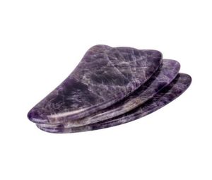 100 Natural Jade Stone Gua Sha Board Holdhand Skin Care Guasha Board Chinese Amethyst Scraping Massage Tool3979076