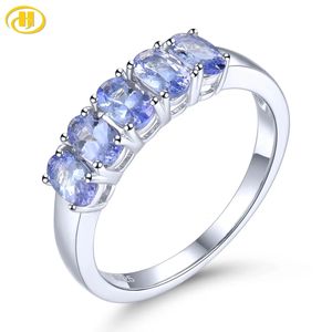 Natural Tanzanite Solid Silver Women Ring 1.2 Carat Genuine Gemstone Classic Wedding Anniversary Fine Jewelry Gifts Top Quality 240109