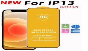 9D Full Cover Glue Tempered Glass Phone Screen Protector For iPhone 13 12 MINI PRO 11 XR XS MAX 8 7 6 Samsung Galaxy S21 A32 A42 A1616333