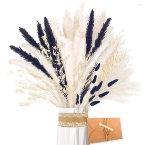 Decorative Flowers Natural Dried Pampas Grass Decoration Black White Fluffy Leaves Flower Bouquet Wedding Table Bohemian Home Decor