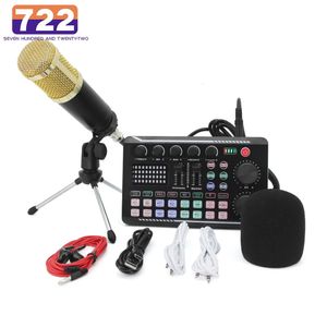 DJ Ekipman Mikrofon Ses Kartı Konsolu Stüdyo Kiti Kablo Telefonu Karıştırma Bilgisayar Canlı Ses Mikseri F998 240110