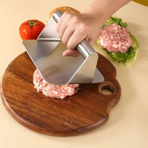 Round or SquareBurger Press Non-Stick Grill Stainless Steel Smasher Hamburger Manual Pressing Tool Meat Pie Maker Kitchen Tool 240125