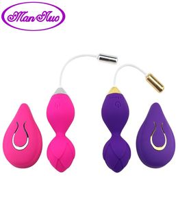 Man Nuo Wireless Remote Vibrating Egg Ben WA Ball Kegel träning Vaginal Ball USB Raddbar sexleksak för kvinnor Masturbator C18113804414