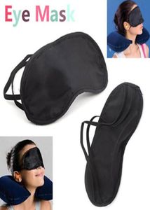 Maschera per gli occhi neri Ombra Copertura per il pisolino Maschere per benda per dormire Maschere da viaggio in poliestere morbido 4 strati HHA372941765