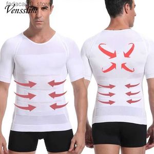 Waist Tummy Shaper Men Body Shaper Slimming Compression Shirts Gynecomastia Undershirt Seamless Waist Muscle Belly Weight Loss Shapewear Q240110