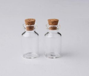 2ml Vials Clear Glass Bottles With Corks Mini Glass Bottle Wood Cap Empty Sample Jars Small 16x35x7mm HeightxDia Cute Craft Wish B5122182