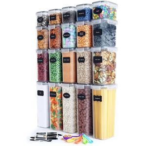 0.8/1.4/1.6/2.0/2.8L 5Pcs Food Storage Container Kitchen Organizers Refrigerator Noodle Box Multigrain Storage Tank Sealed Cans 240106