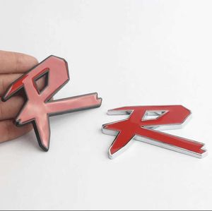 Metal R Badge Emblem Bil Body Decoration Trunk Sticker för Honda Civiv Fit Recitting Accessories
