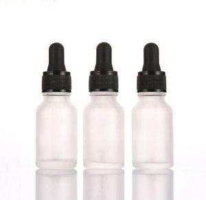 30 ml svart skruvflaskor klar frostad för original flytande kosmetiskt paket med glas dropper klar frostad gummi top8590320