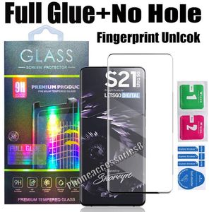 Premium Full Glue No hole Curved Tempered Glass Screen Protector For Samsung S23 Ultra S22 S21 Ultra S20 Note20 S10 Plus S8 S9 NOT3927327